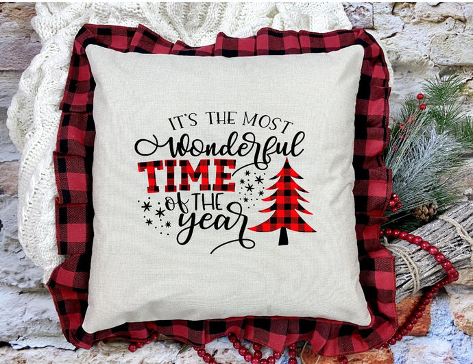Most Wonderful | Pillow Cover | Buffalo Plaid | The Good Life Creations