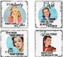 Load image into Gallery viewer, Coaster | I Wish I Could Invoice | Slate | Retro | The Good Life Creations