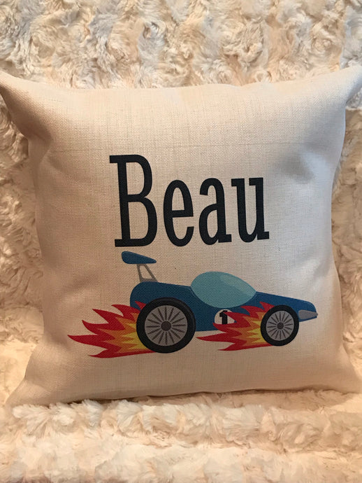 Race Car | Pillow | Monogrammed | The Good Life Creations